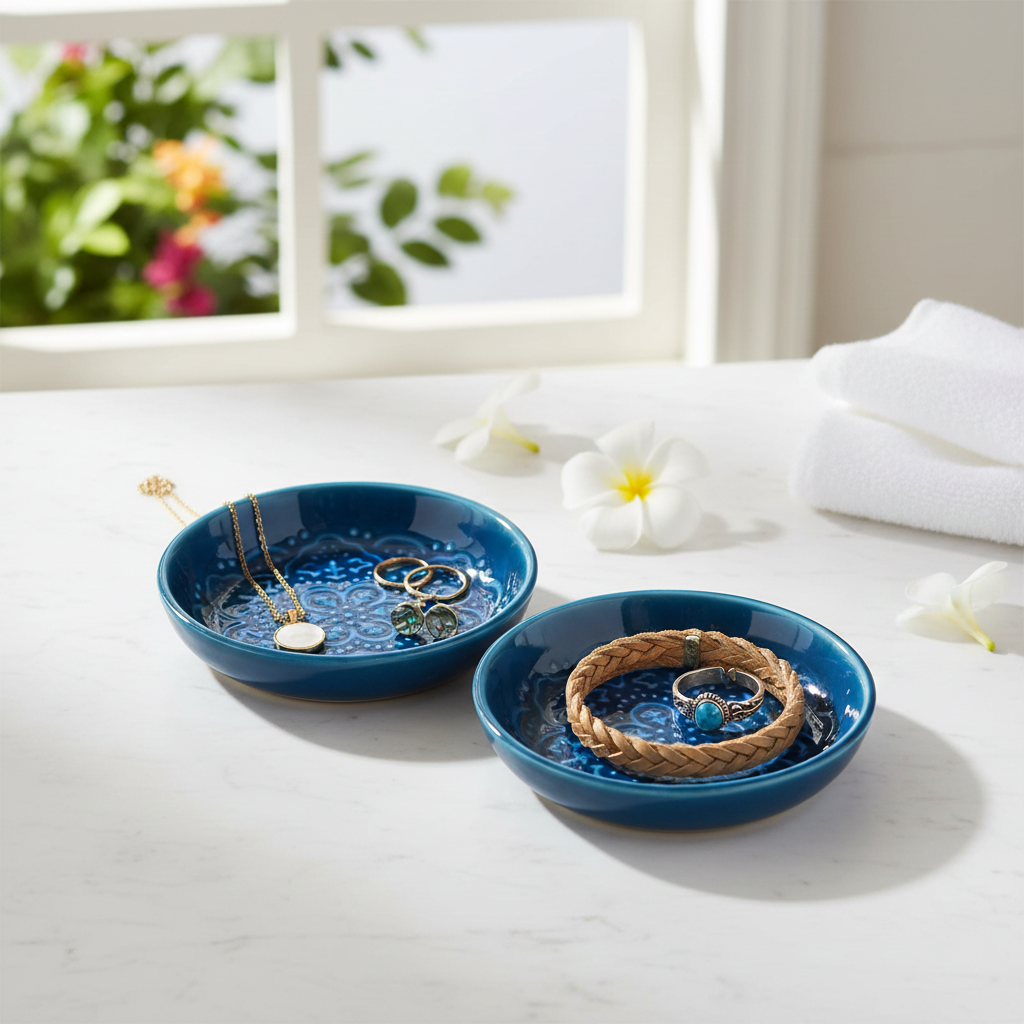 Enamel Trinket Dish - Dark Blue