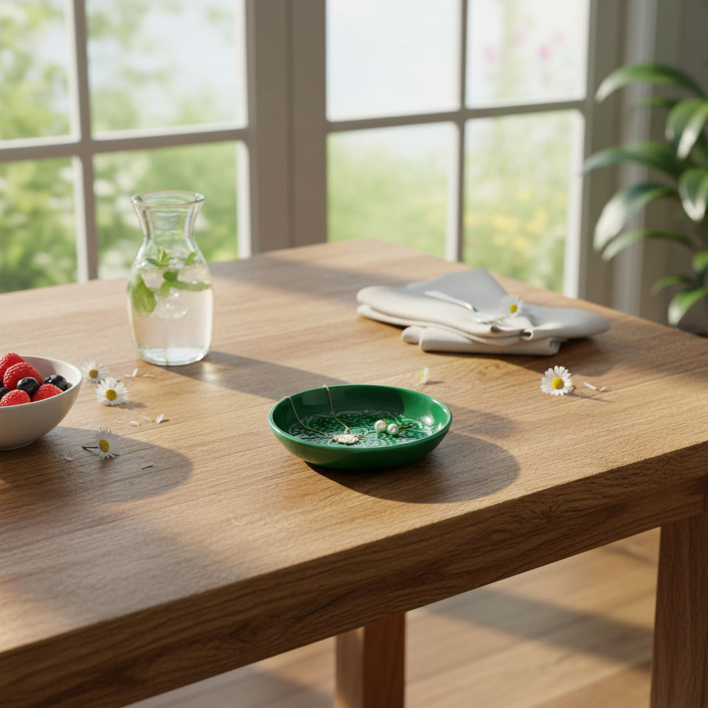 Enamel Trinket Dish - Dark Green