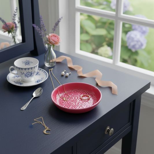 Enamel Trinket Dish - Pink