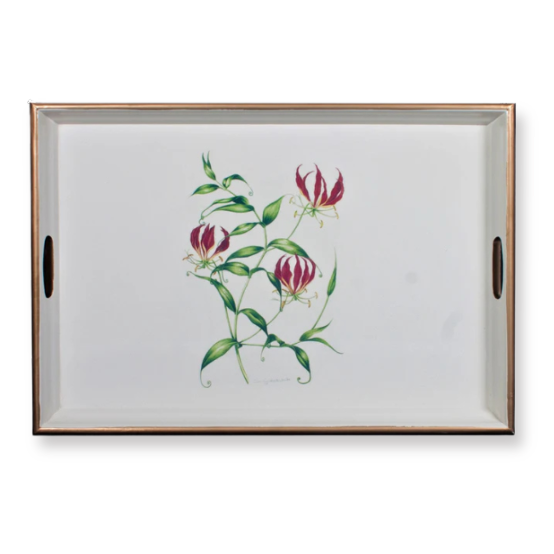Large Rectangular Tray:  Flame Lily