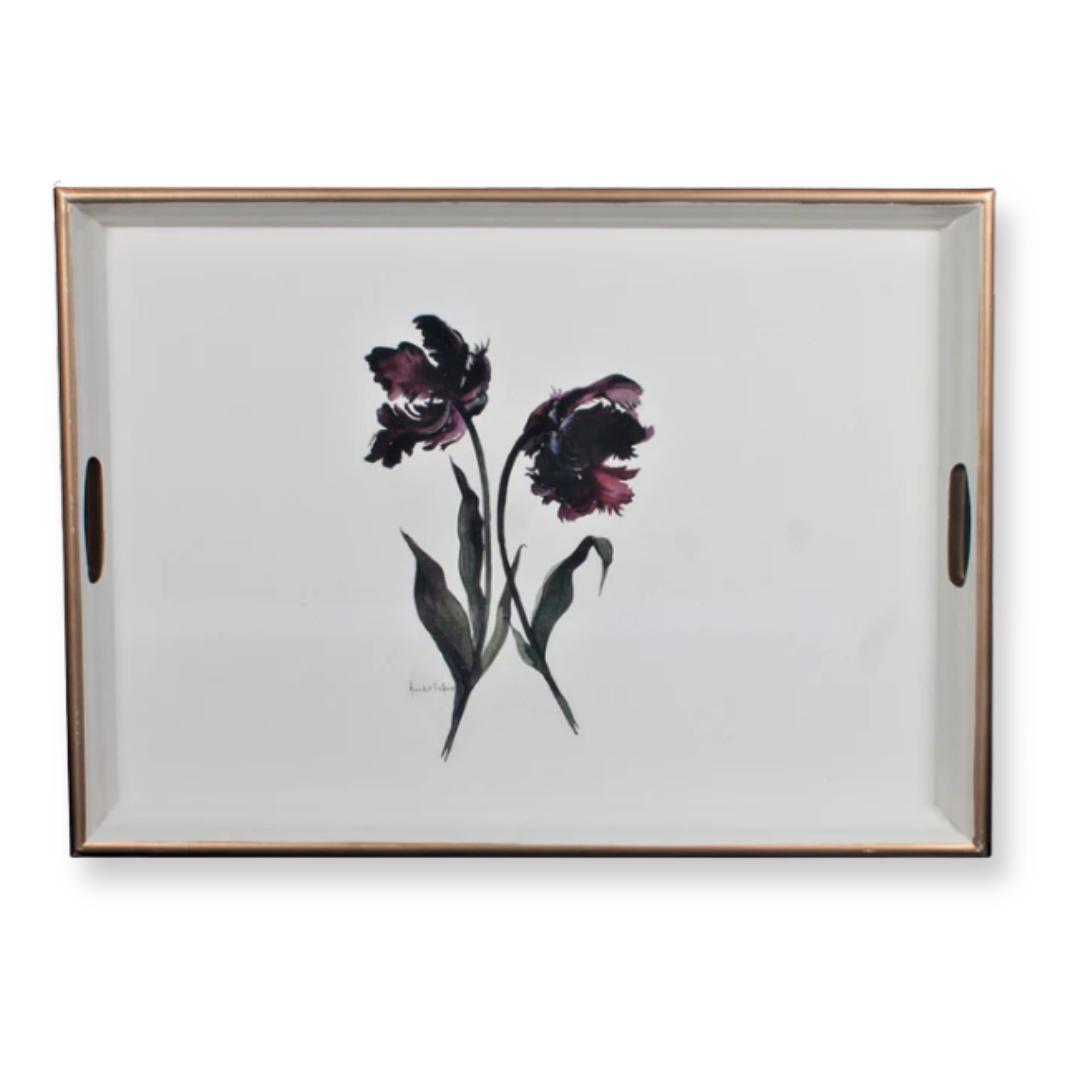 Large Rectangular Tray:  Parrot Tulip