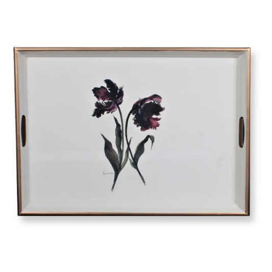 Large Rectangular Tray:  Parrot Tulip