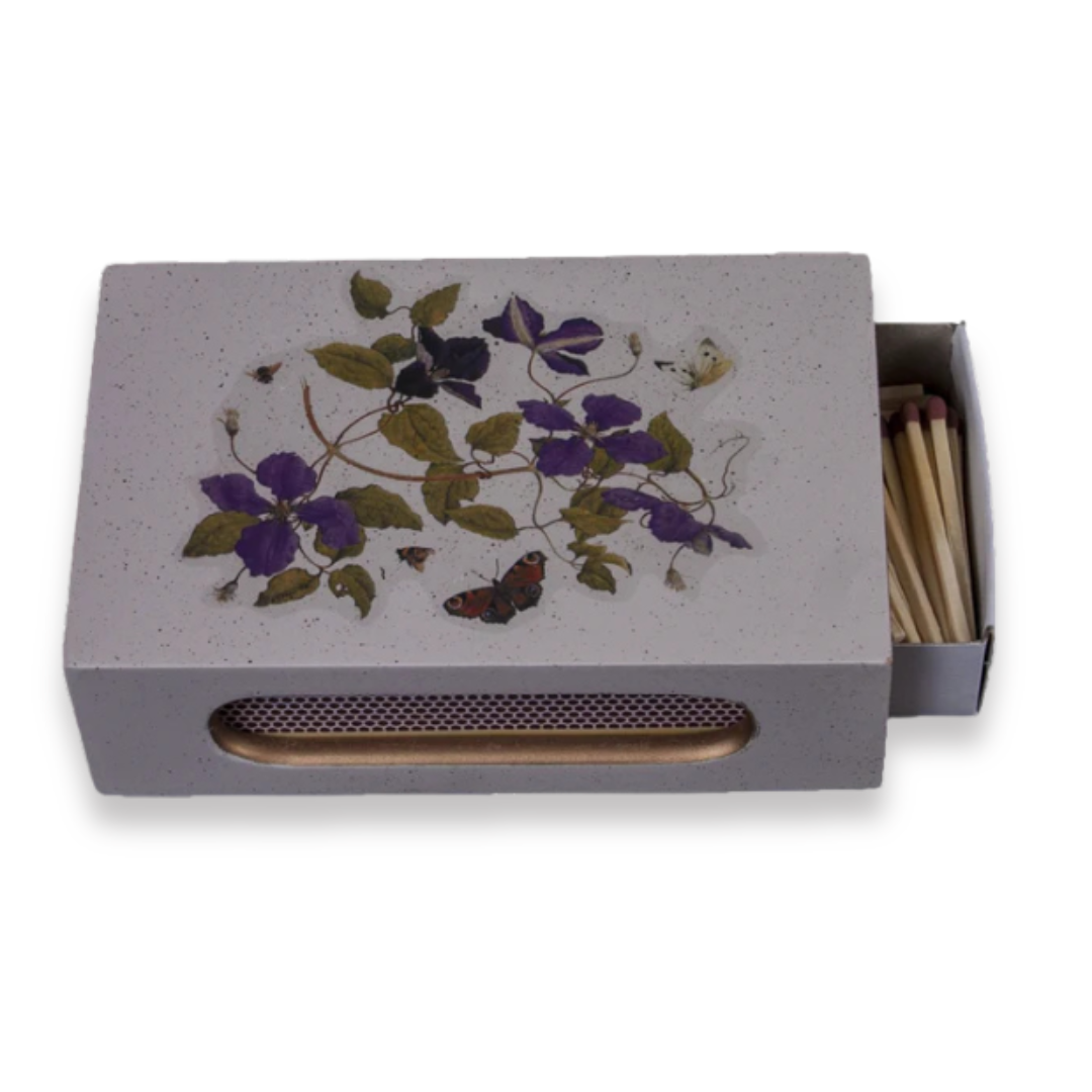 Standard Wooden Matchbox Cover with Matches: Clematis