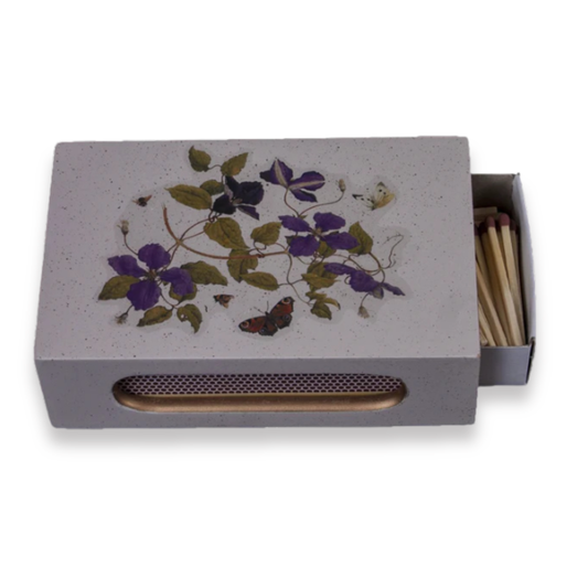 Standard Wooden Matchbox Cover with Matches: Clematis