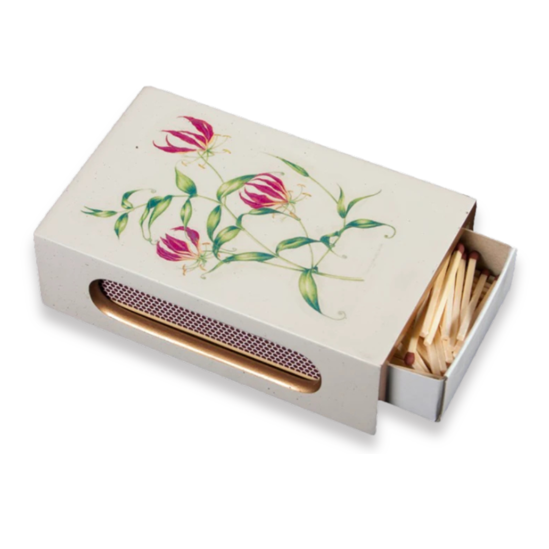 Standard Wooden Matchbox Cover with Matches: Flame Lily