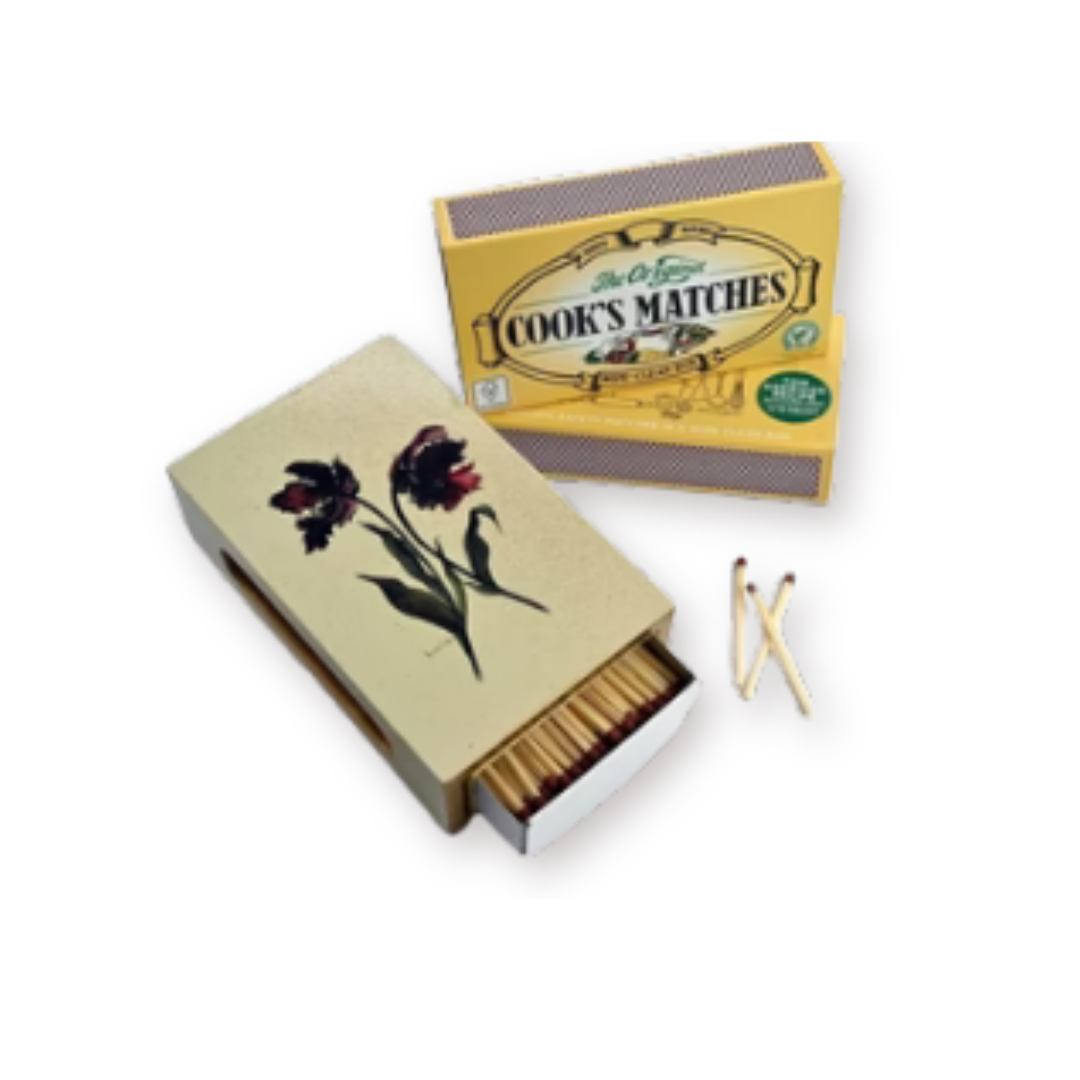 Standard Wooden Matchbox Cover with Matches: Parrot Tulip