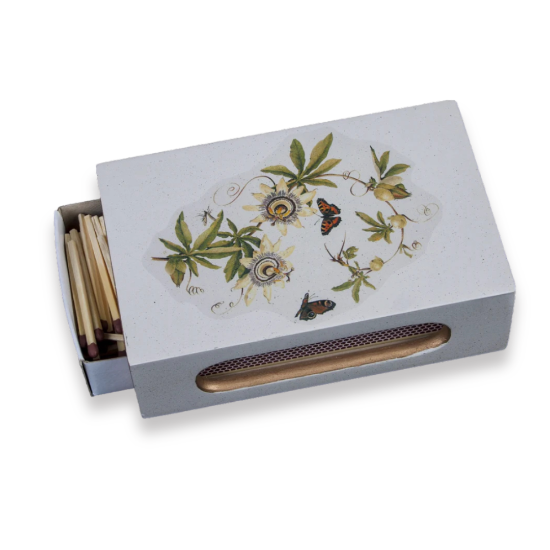 Standard Wooden Matchbox Cover with Matches: Passion Flower