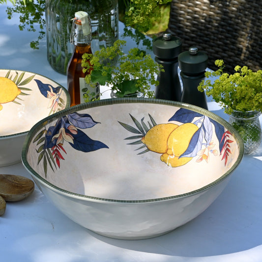Melamine Salad Bowl - Lemons (large)