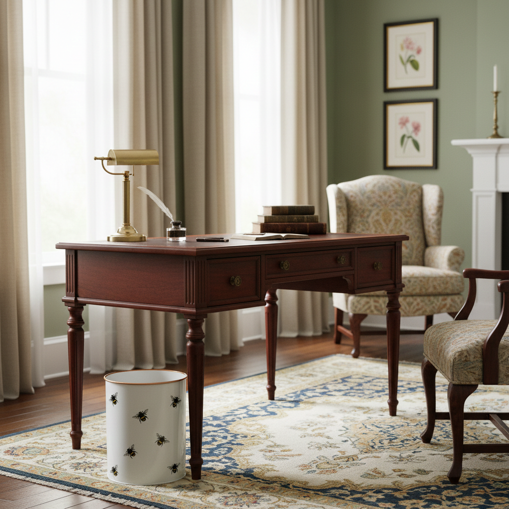 Oval Waste Paper Bin: Bee