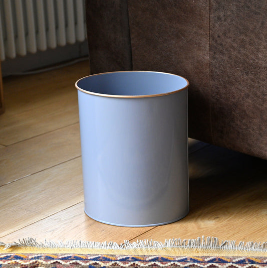 Oval Waste Paper Bin: Pastel Blue