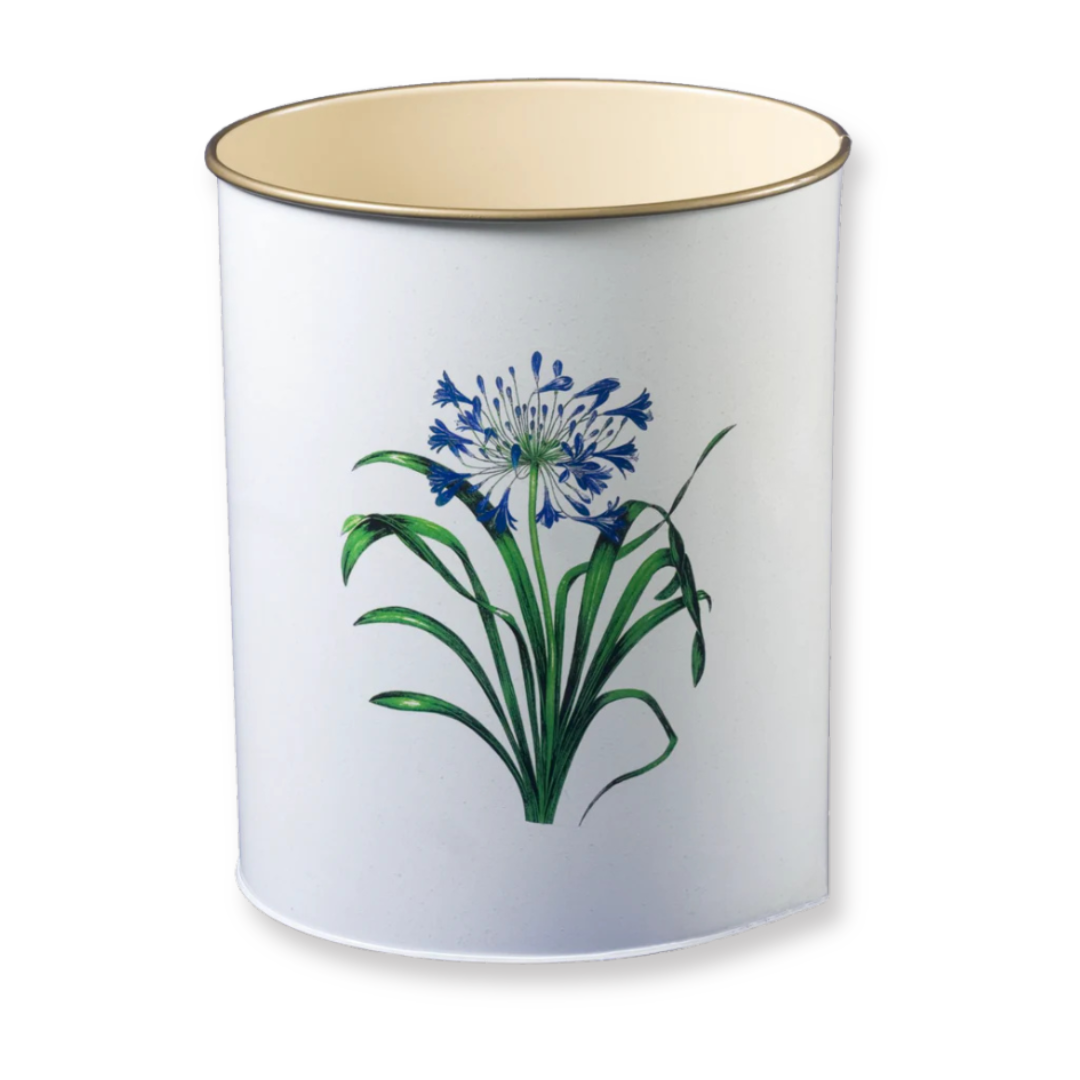 Oval Waste Paper Bin: Agapanthus