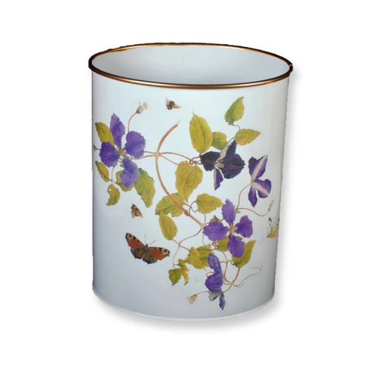 Oval Waste Paper Bin: Clematis