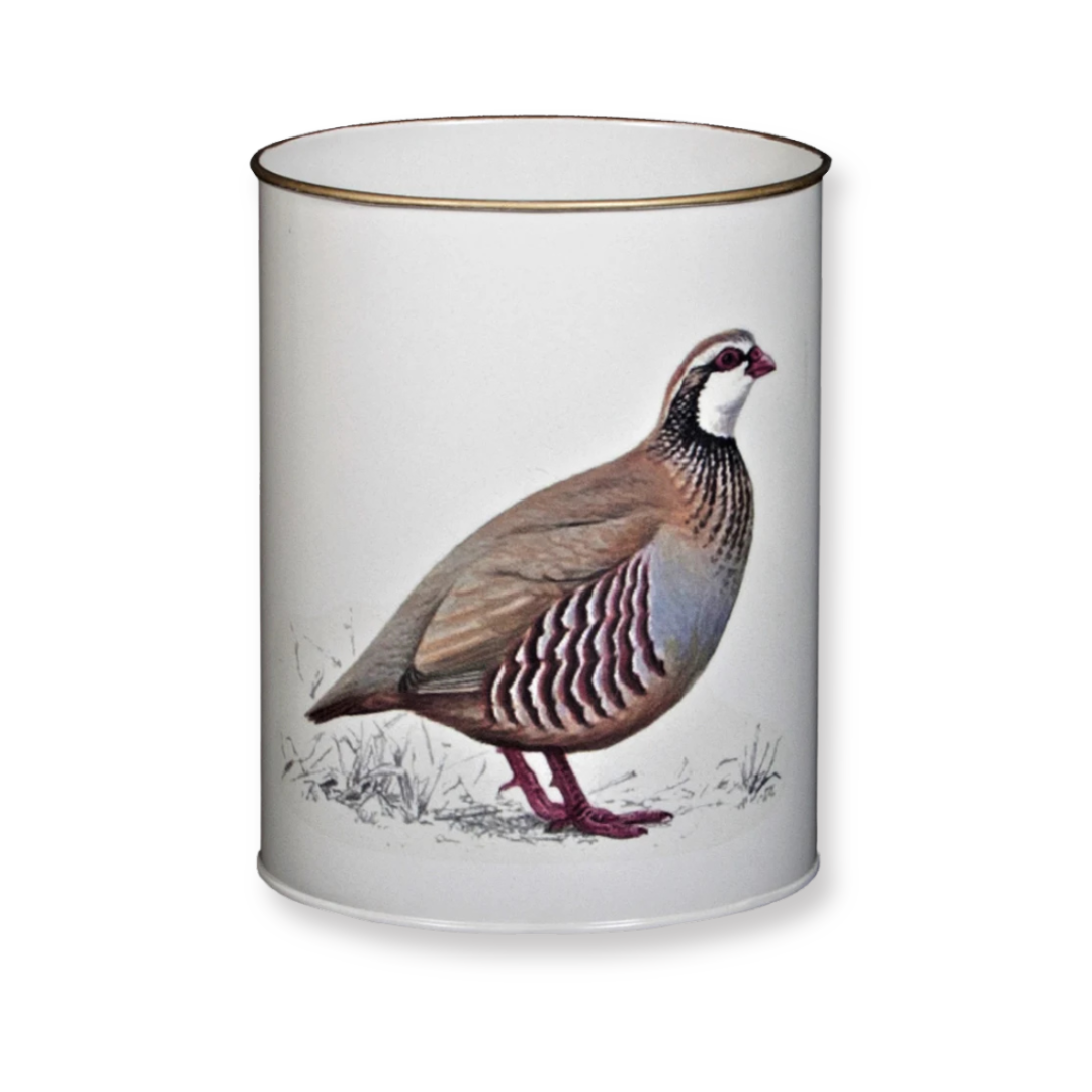 Oval Waste Paper Bin: Partridge