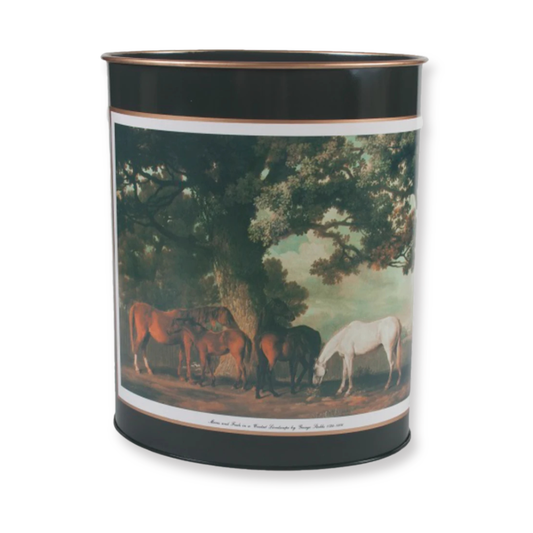 Oval Waste Paper Bin: Stubbs on Green