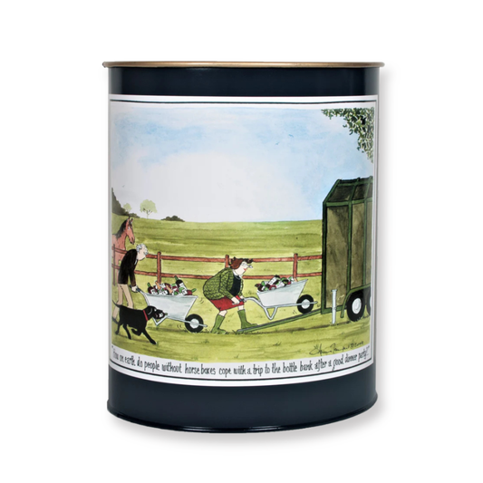 Oval Waste Paper Bin: Tottering-by-Gently in Dark Blue