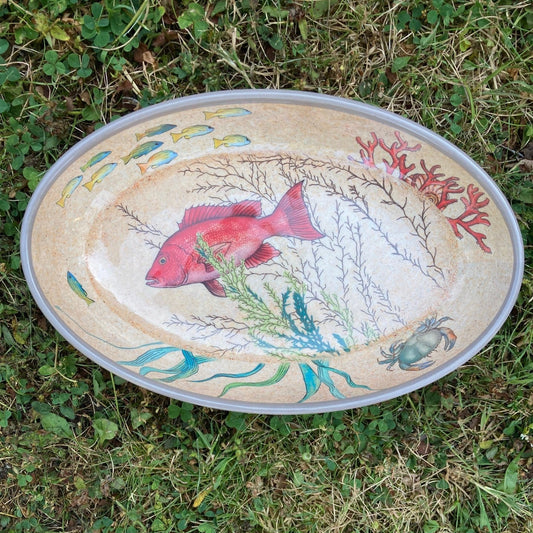Melamine Oval Bowls - Sealife (pair)