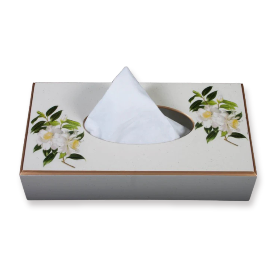 Rectangular Tissue Box cover: Camellia