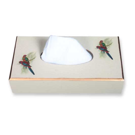 Rectangular Tissue Box Cover: Pair of Parrots