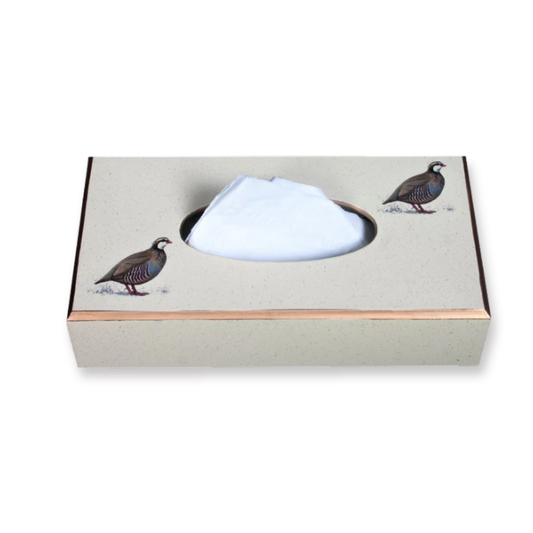 Rectangular Tissue Box: Partridge