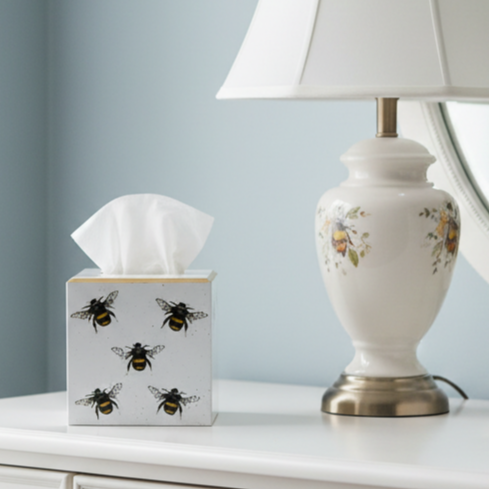 Square Tissue Box Cover: Bee