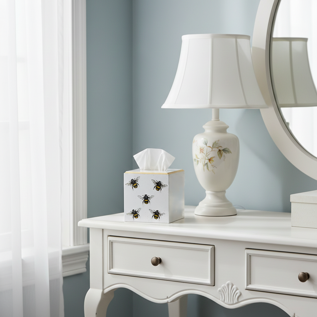 Square Tissue Box Cover: Bee