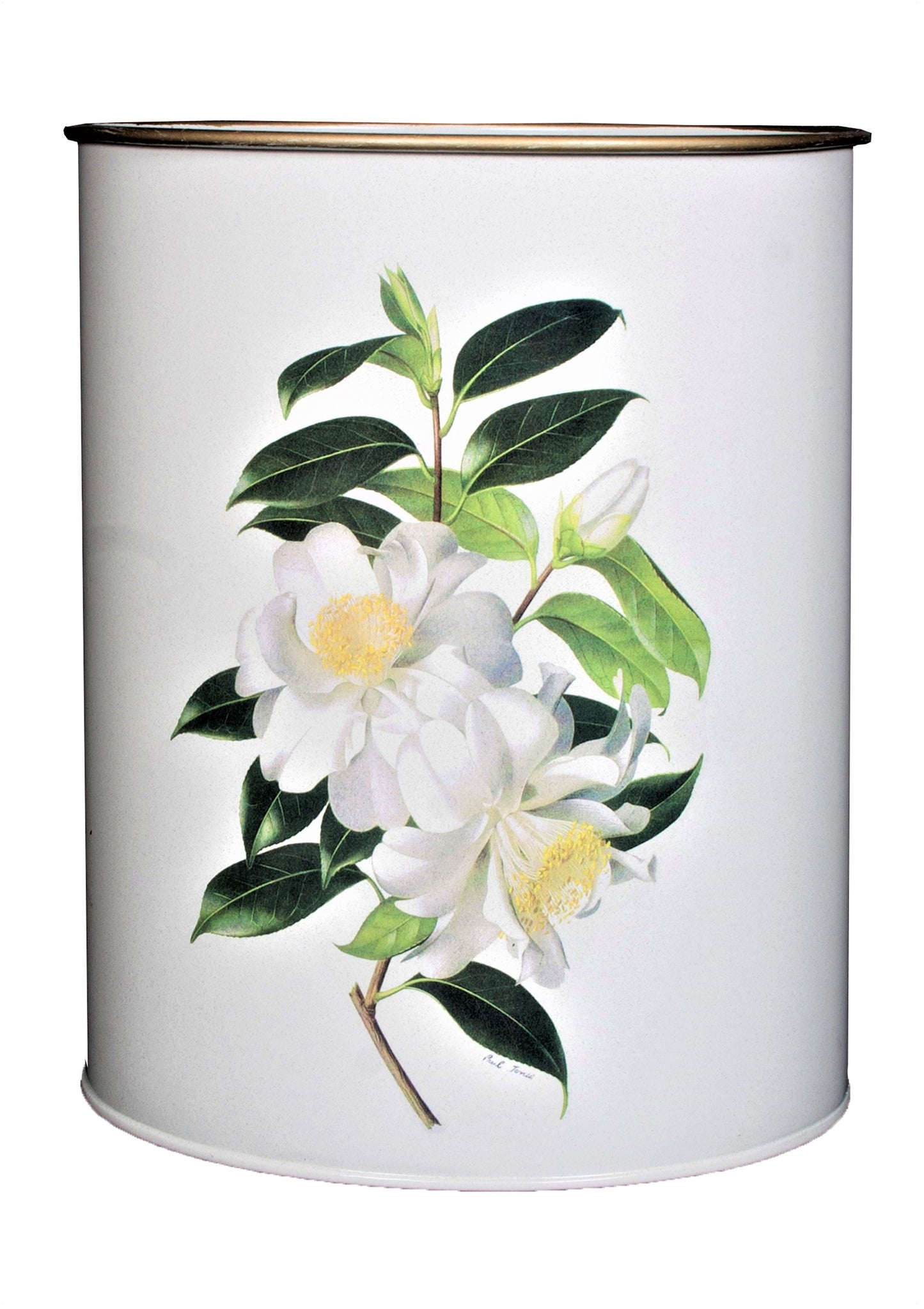 Oval Waste Paper Bin: Camellia