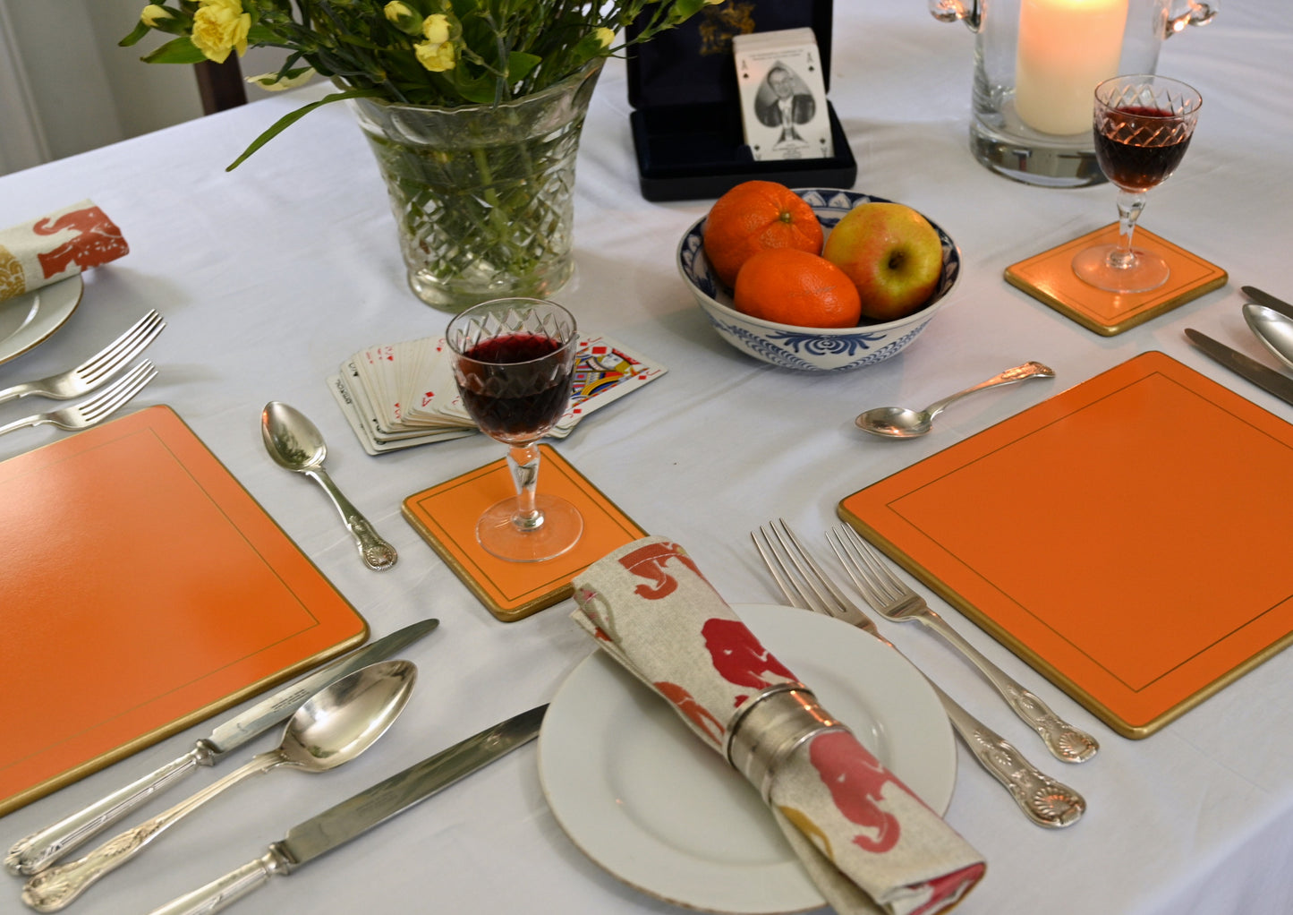 Traditional Placemats, Tangerine x 4