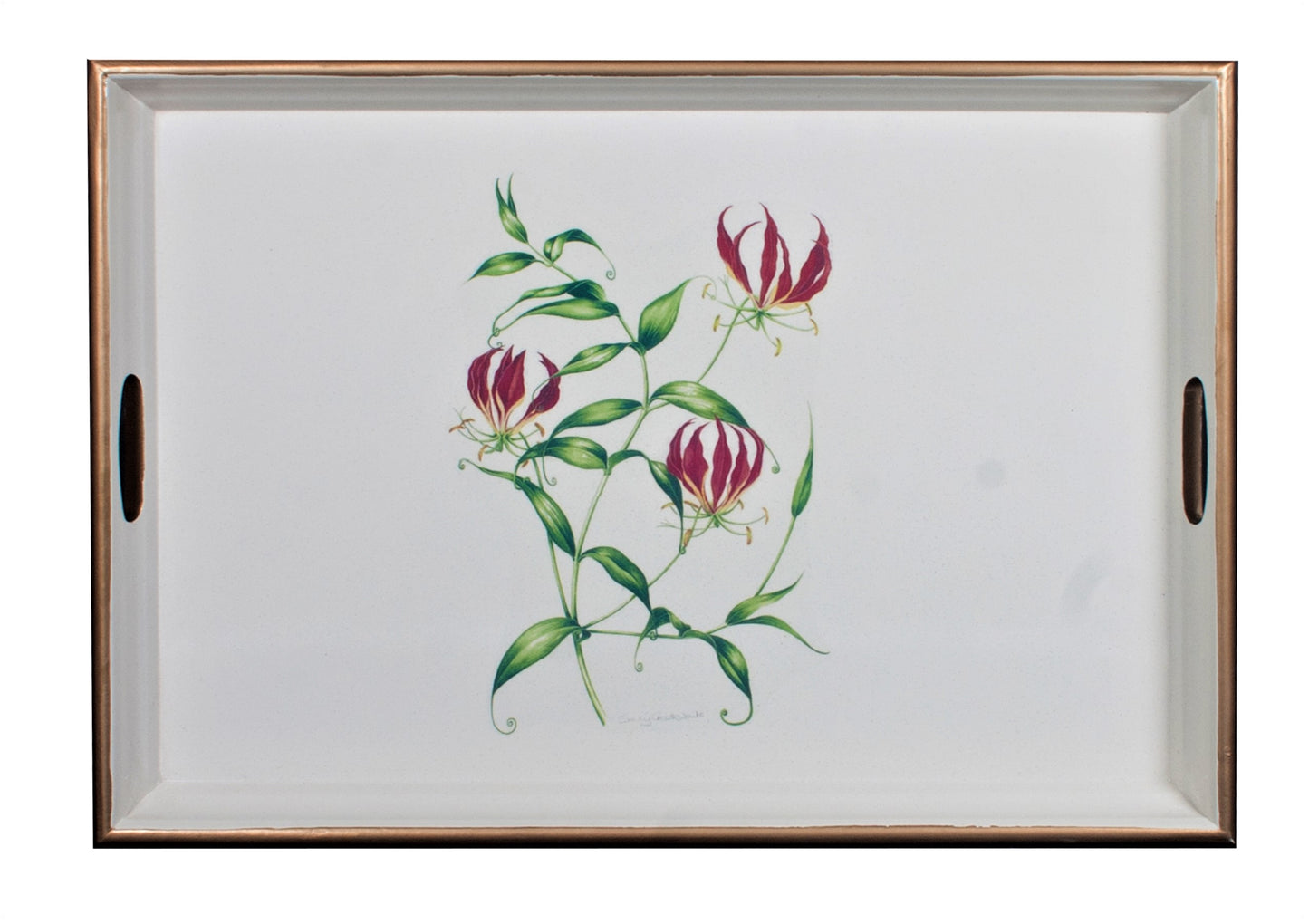 Large Rectangular Tray:  Flame Lily