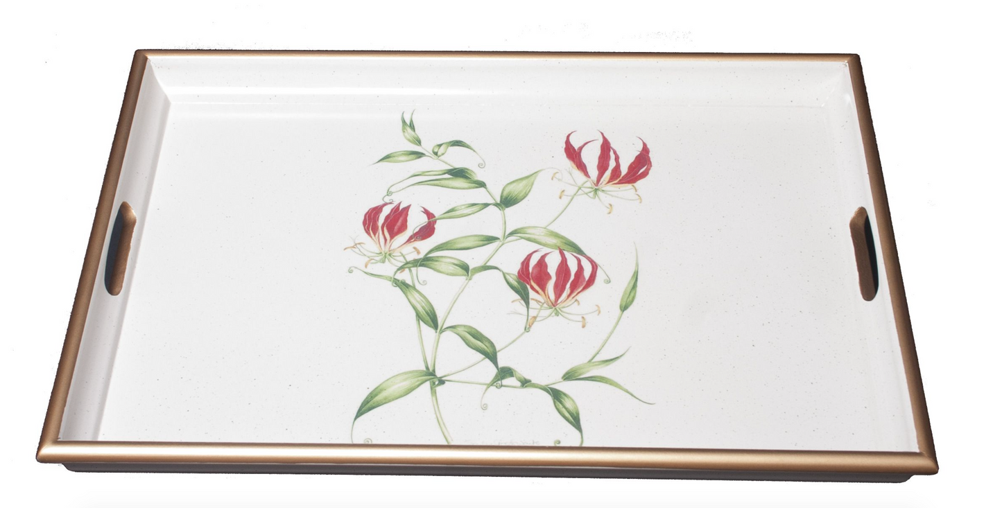 Large Rectangular Tray:  Flame Lily