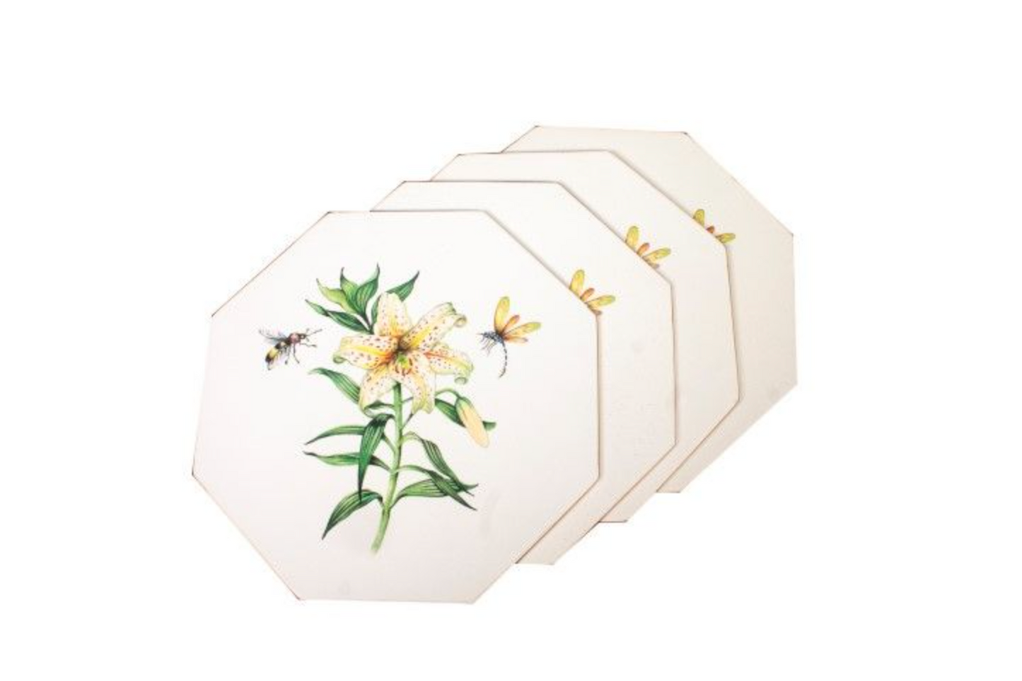 Octagonal Tablemats Set of 4 (boxed): Japanese Lily