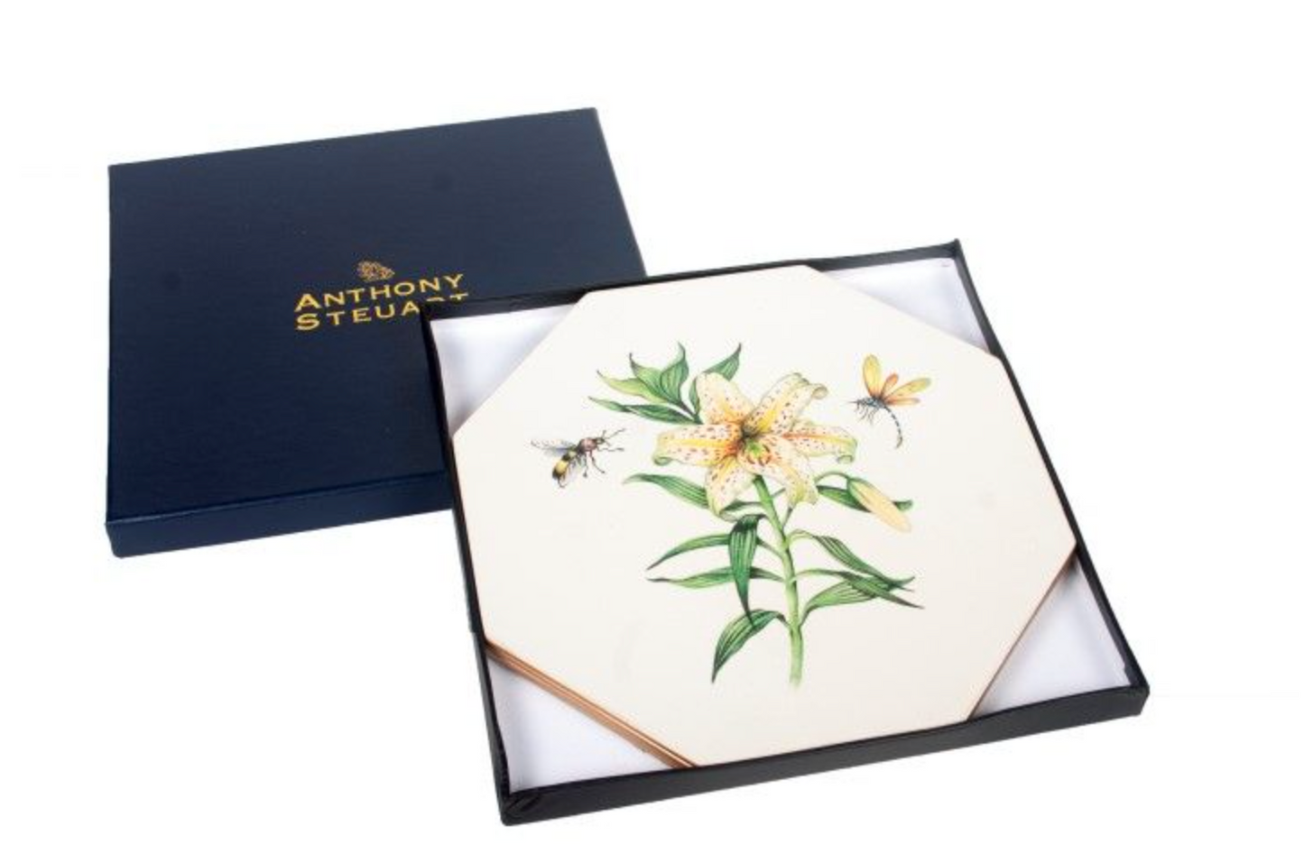 Octagonal Tablemats Set of 4 (boxed): Japanese Lily