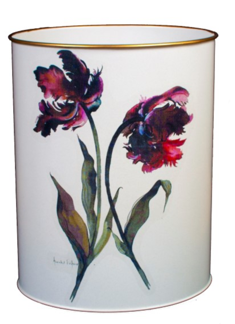 Oval Waste Paper Bin: Parrot Tulip