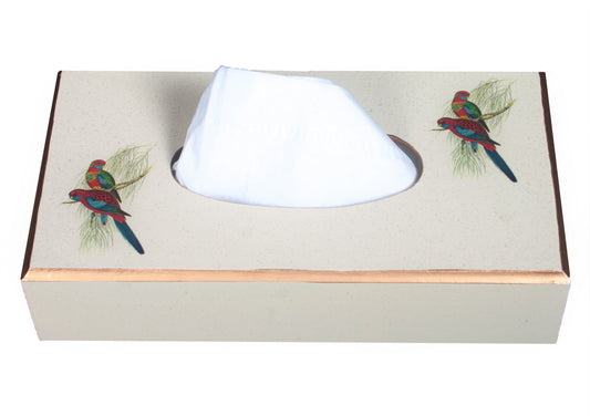Rectangular Tissue Box Cover: Pair of Parrots