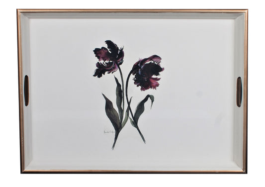 Large Rectangular Tray:  Parrot Tulip