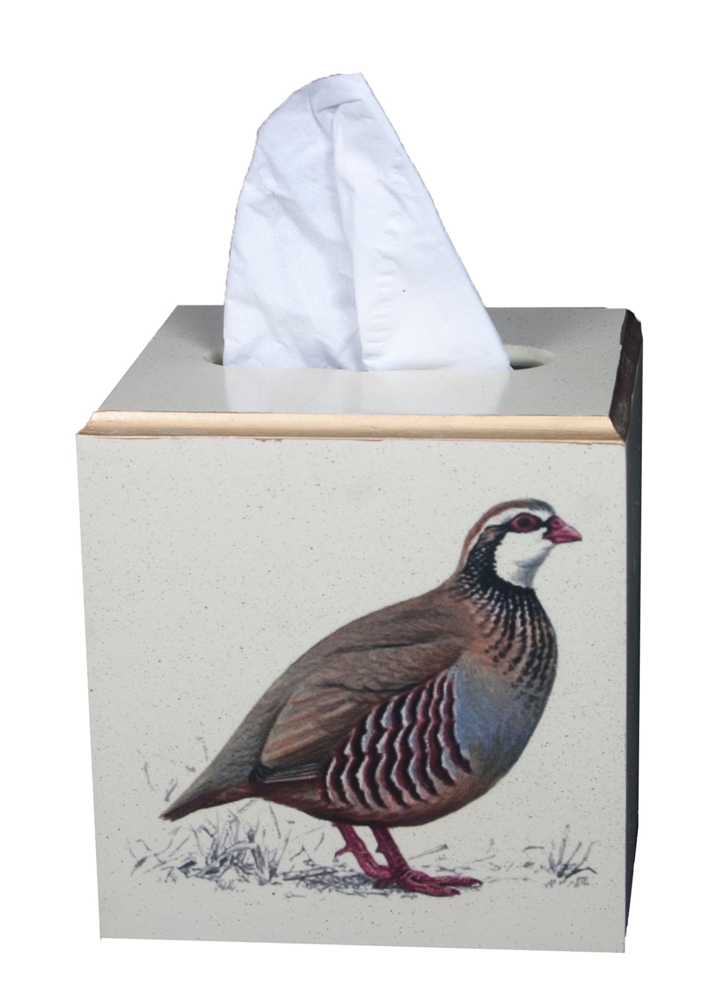 Square Tissue Box Cover: Partridge
