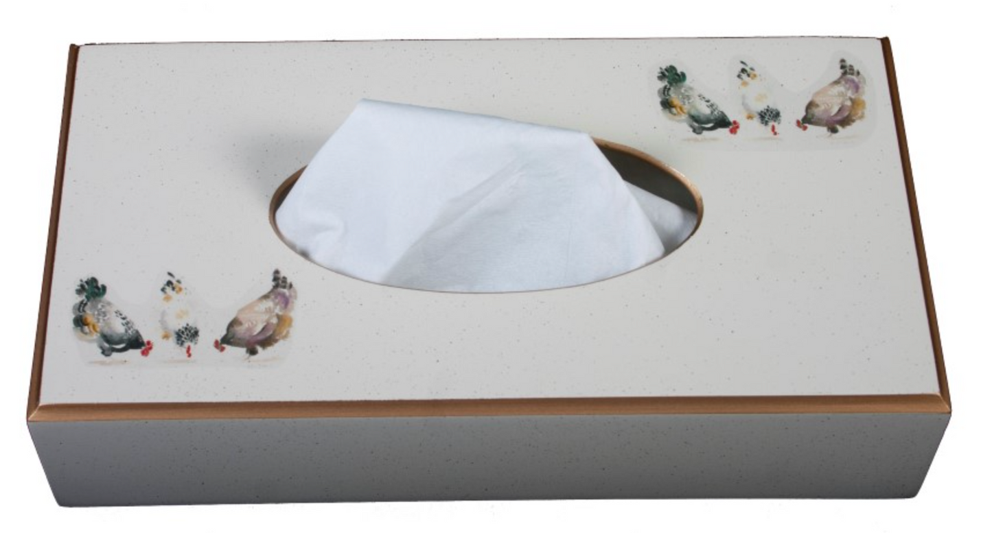 Rectangular Tissue Box: Chickens