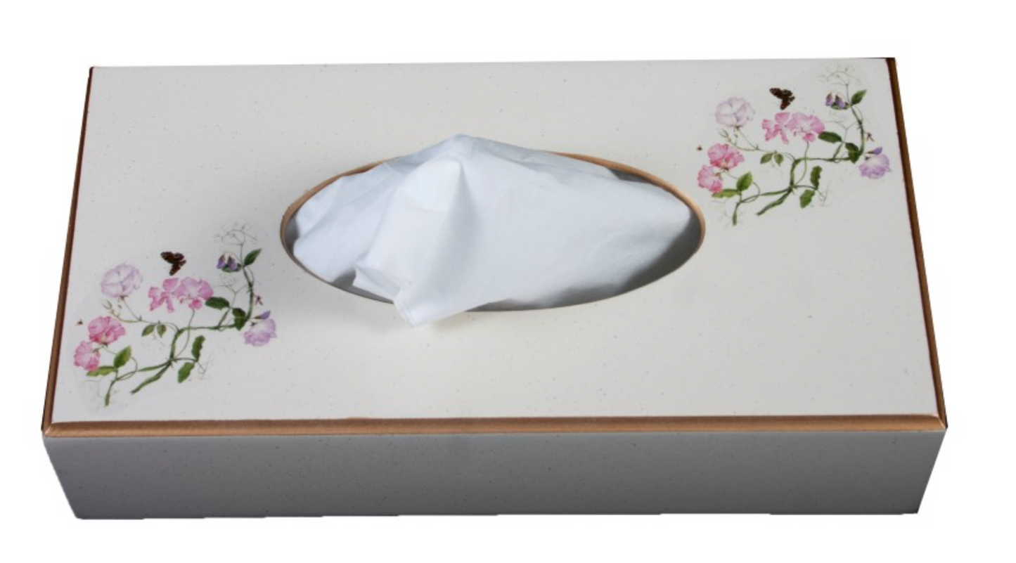 Rectangular Tissue Box: Sweet Pea