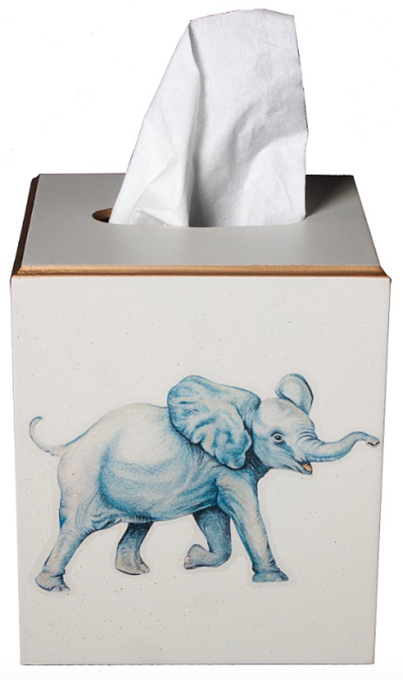 Square Tissue Box Cover: Elephant