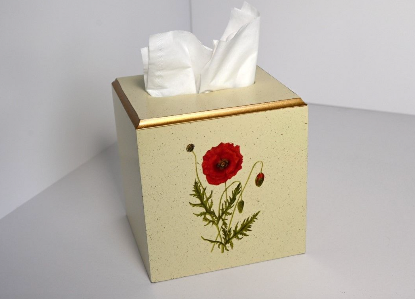 Square Tissue Box Cover: Poppy
