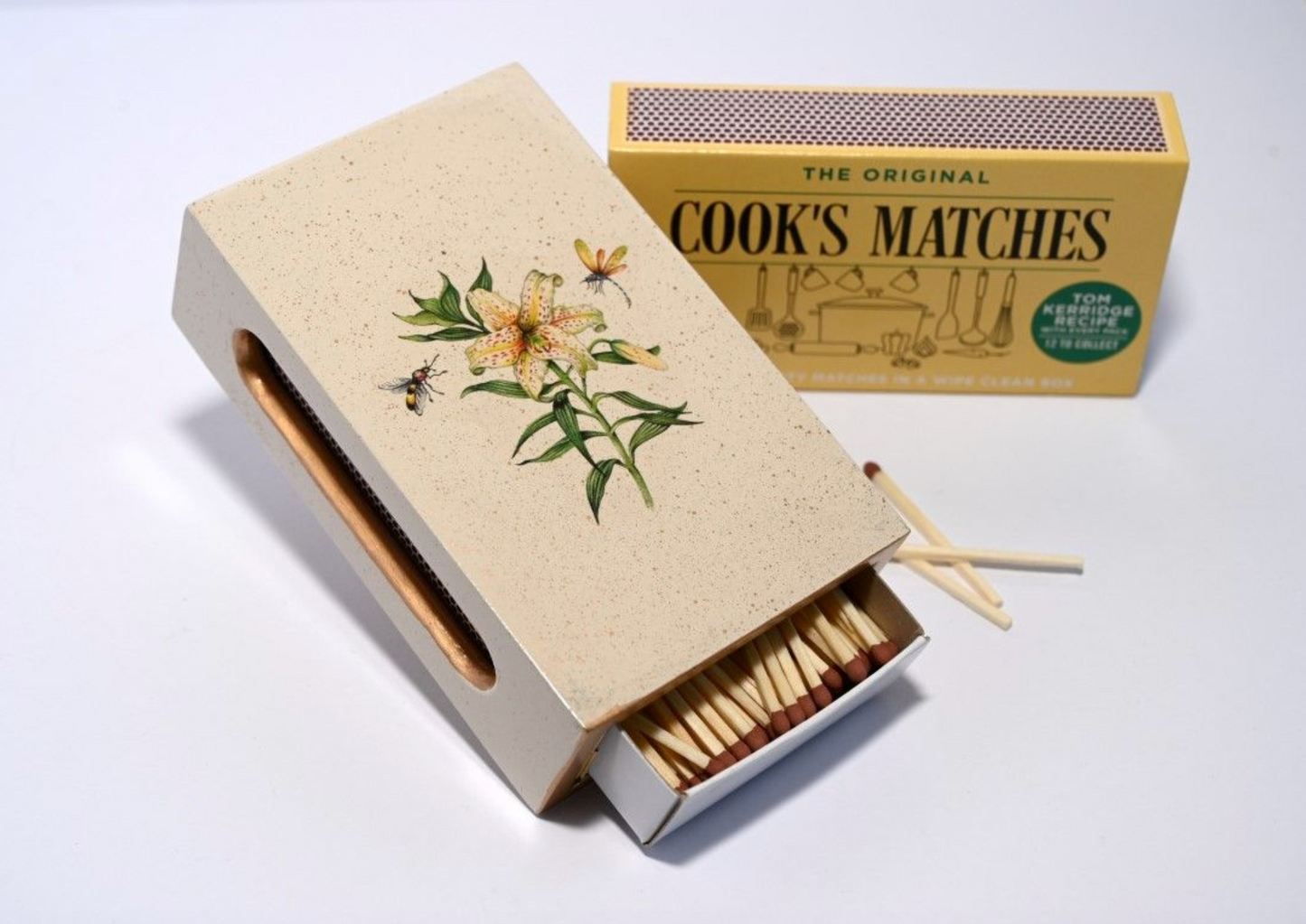 Standard Wooden Matchbox Cover with Matches: Japanese Lily
