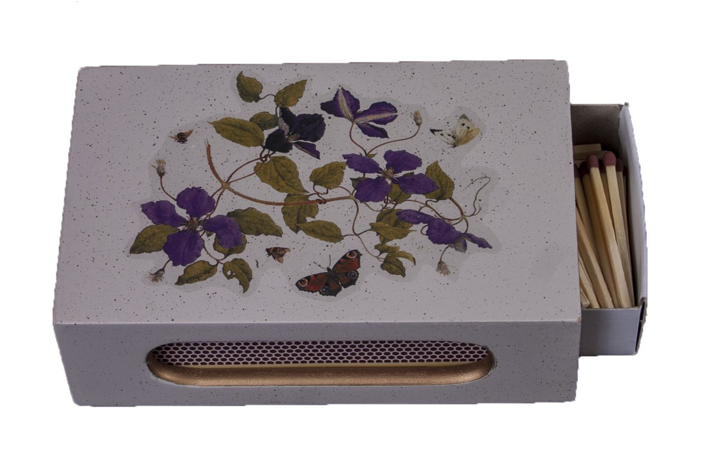 Standard Wooden Matchbox Cover with Matches: Clematis