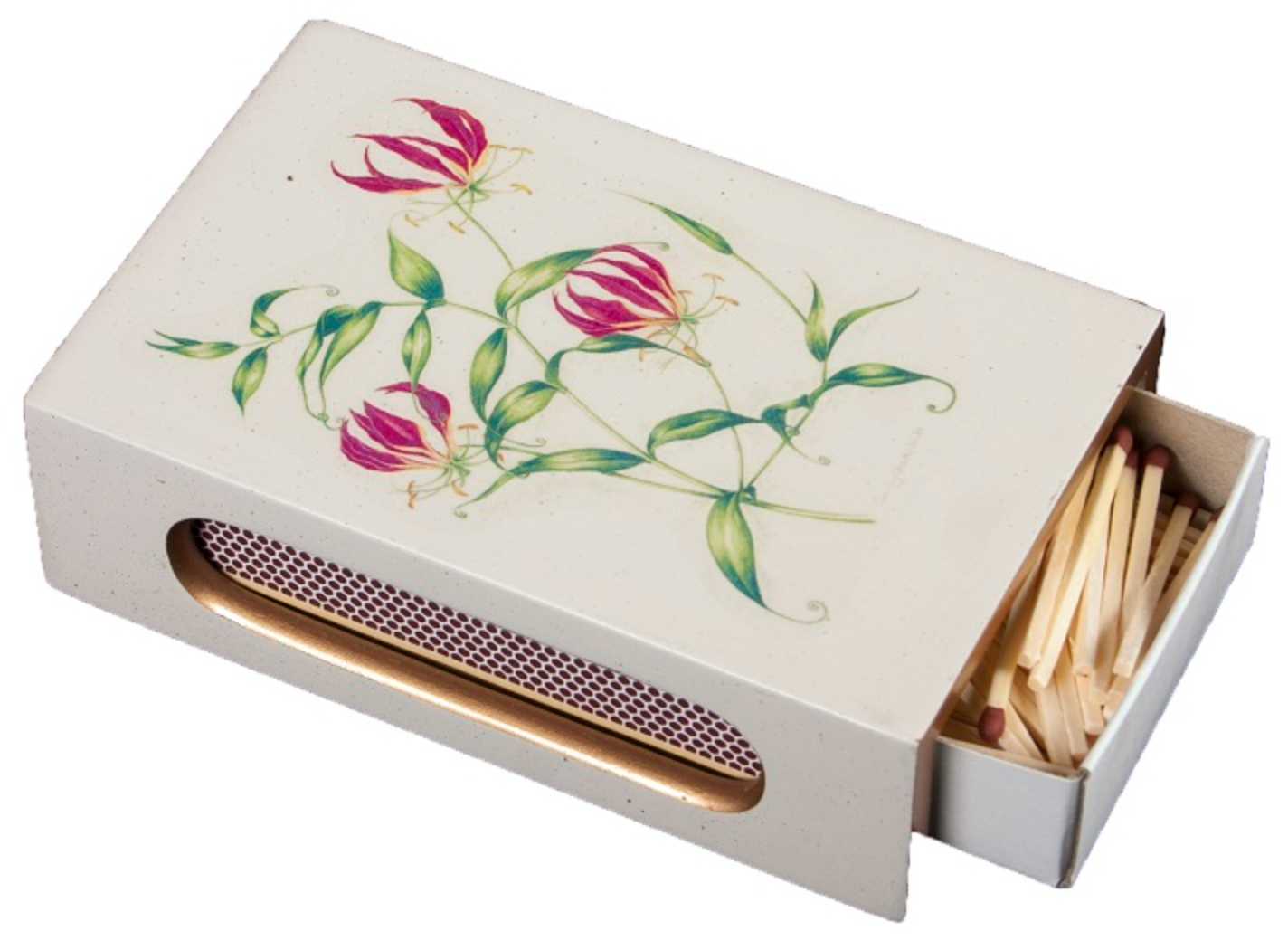 Standard Wooden Matchbox Cover with Matches: Flame Lily