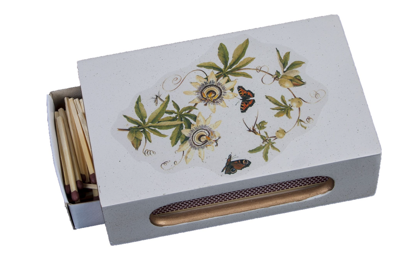 Standard Wooden Matchbox Cover with Matches: Passion Flower