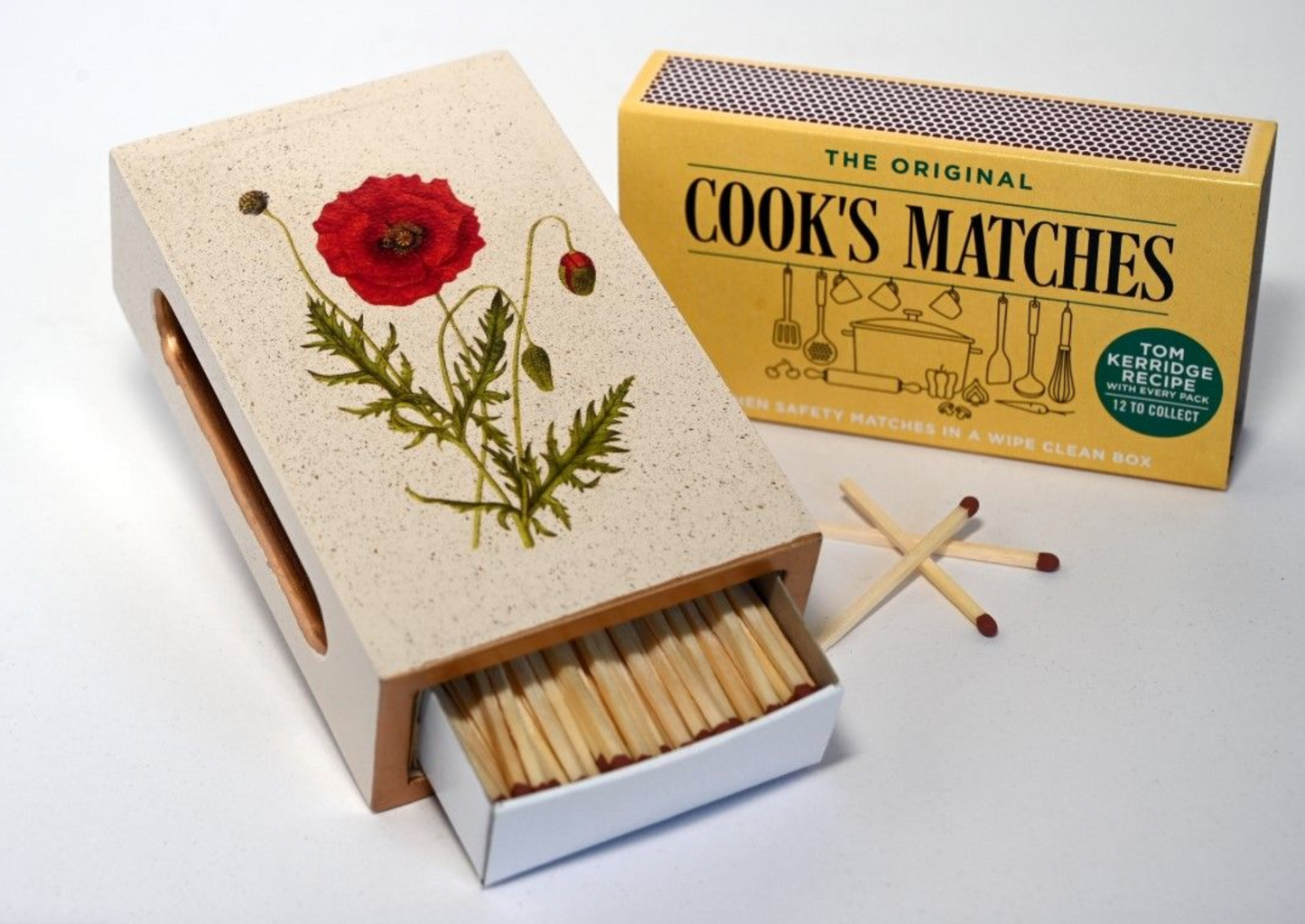 Standard Wooden Matchbox Cover with matches: Poppy