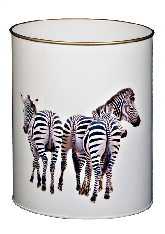 Oval Waste Paper Bin:  Zebra