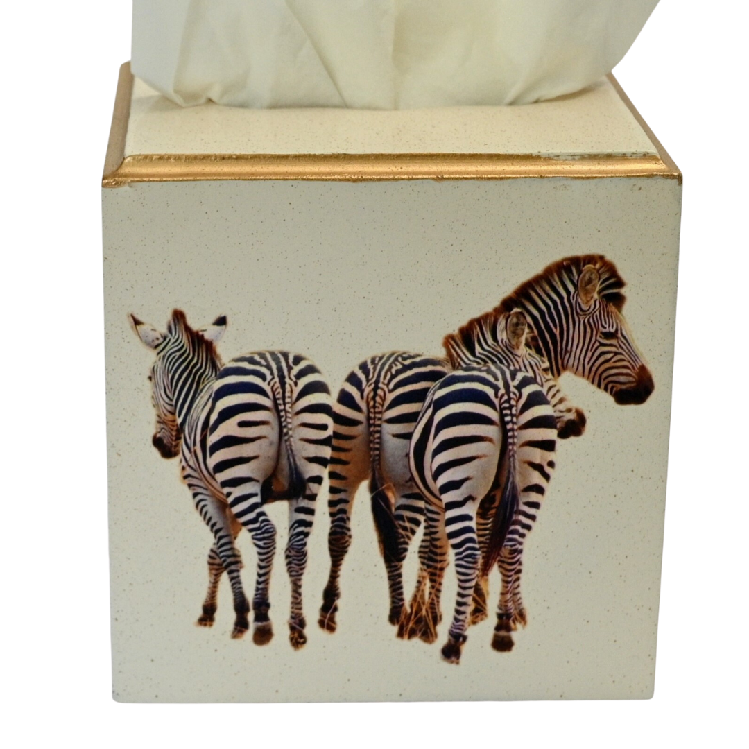 Square Tissue Box Cover: Zebra